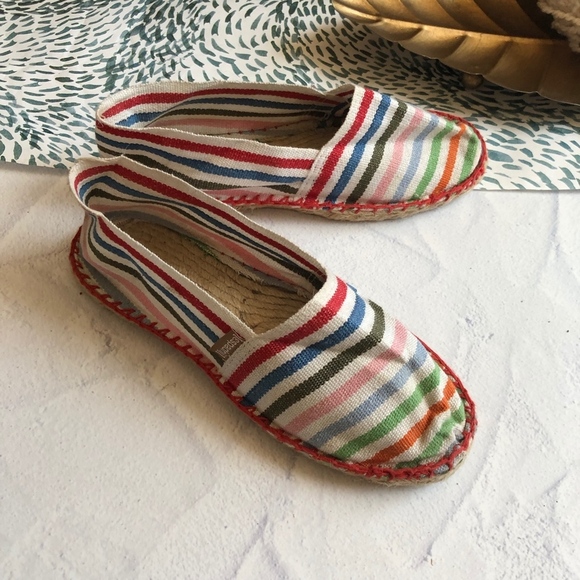 Espadrill Rainbow Striped Canvas French Shoes 35 - Picture 3 of 8